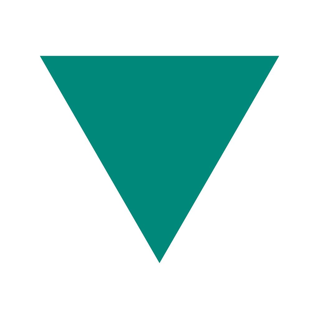 Inverted Triangle Flat Multicolor Icon - IconBunny