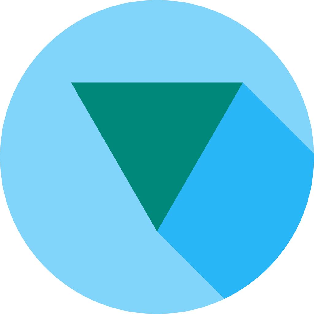 Inverted Triangle Flat Shadowed Icon - IconBunny