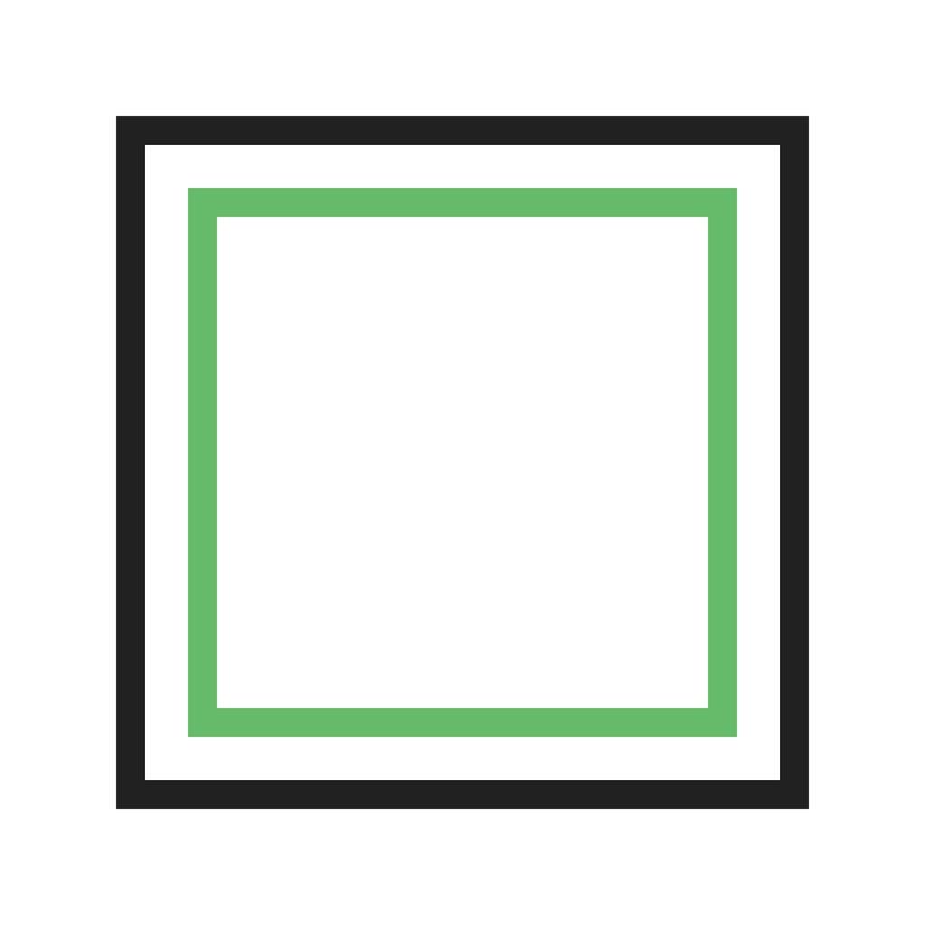 Square Line Green Black Icon - IconBunny