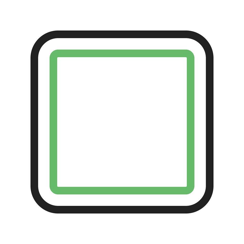 Square with Round Corner Line Green Black Icon - IconBunny