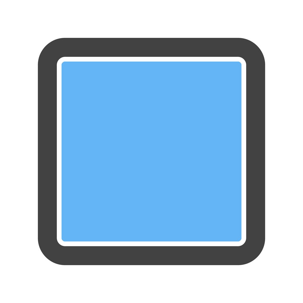 Square with Round Corner Blue Black Icon - IconBunny