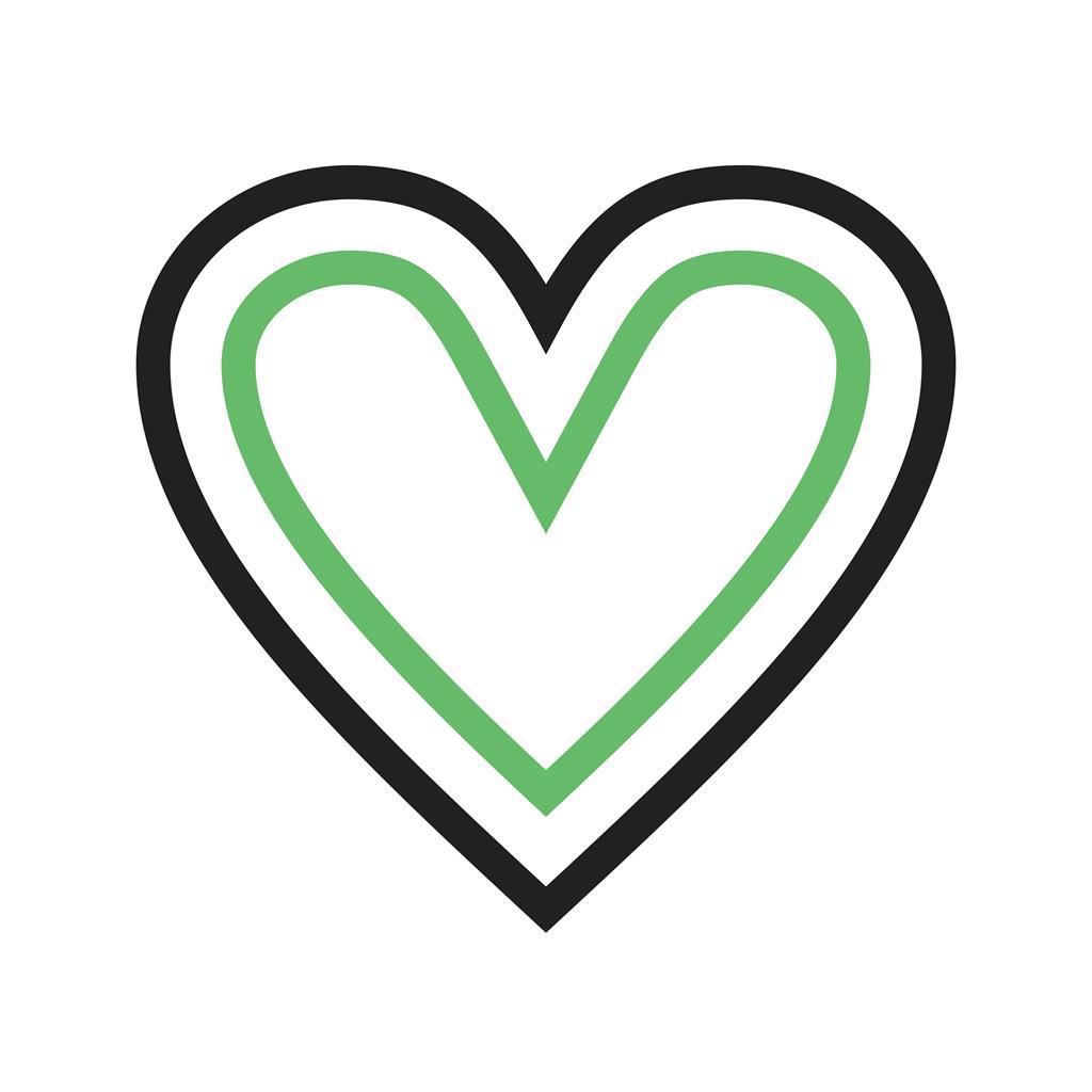 Heart Line Green Black Icon - IconBunny