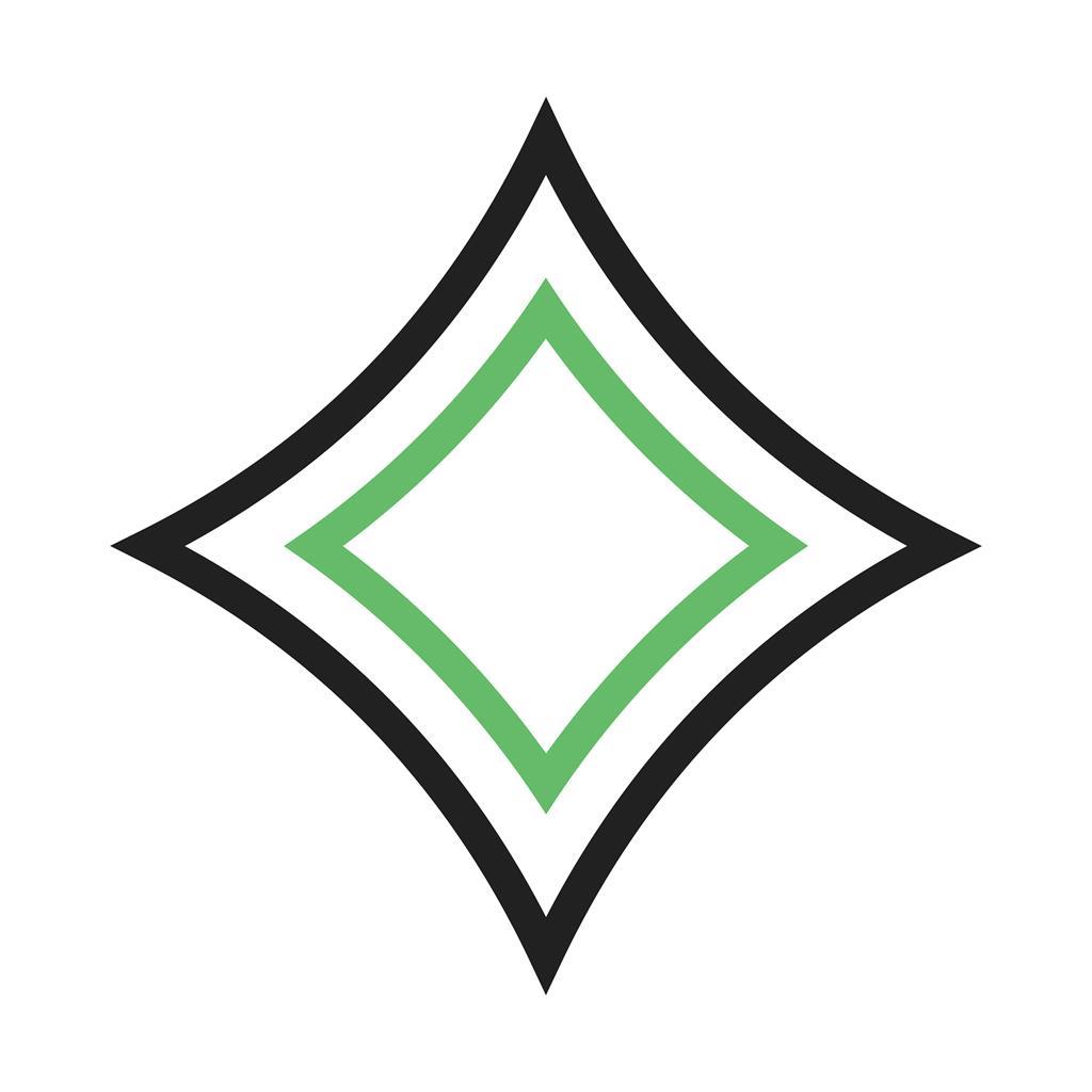 Diamond I Line Green Black Icon - IconBunny