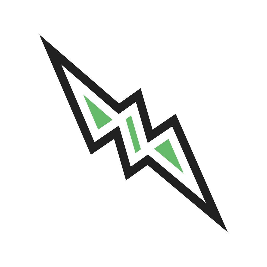 Lightning Line Green Black Icon - IconBunny