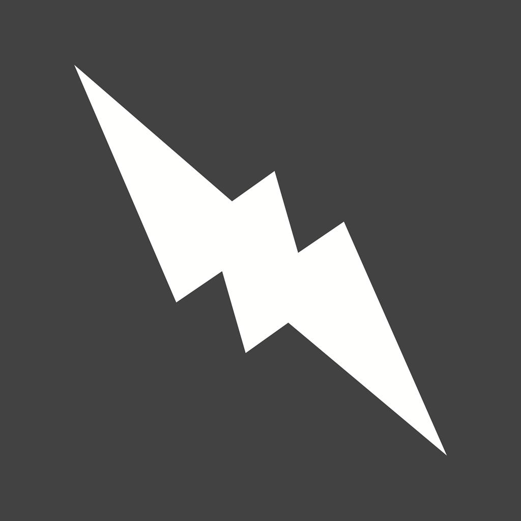 Lightning Glyph Inverted Icon - IconBunny