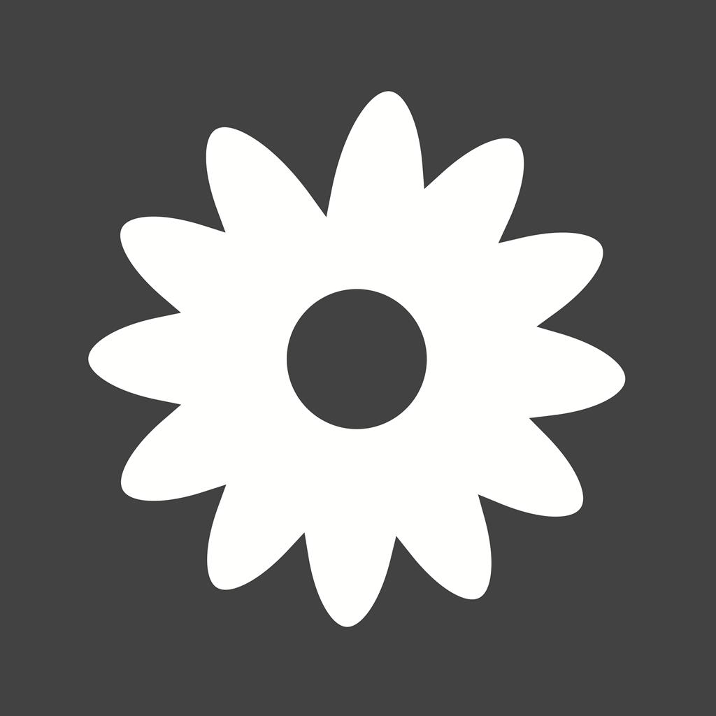 Flower Glyph Inverted Icon - IconBunny