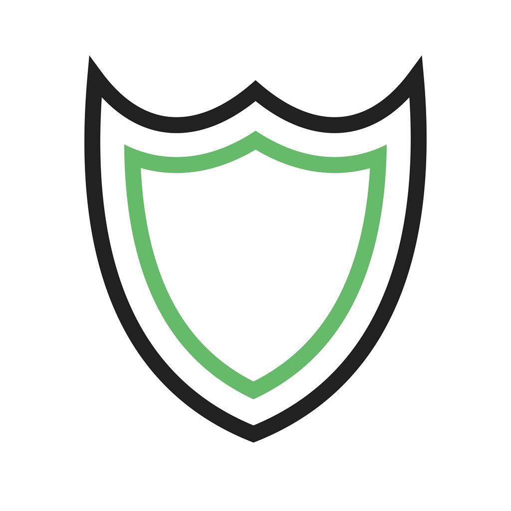 Shield II Line Green Black Icon - IconBunny