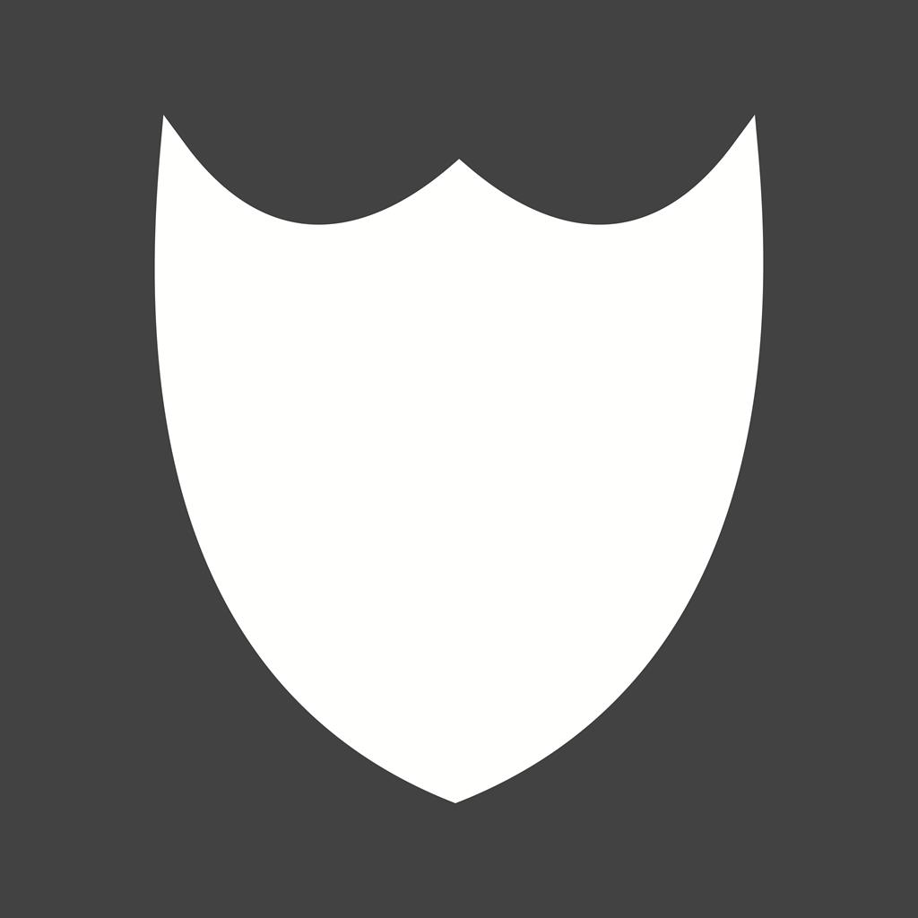 Shield II Glyph Inverted Icon - IconBunny