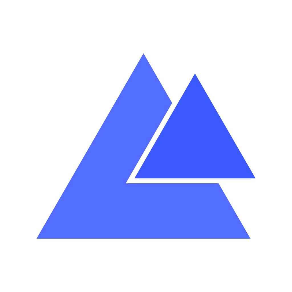Two Triangles Flat Multicolor Icon - IconBunny