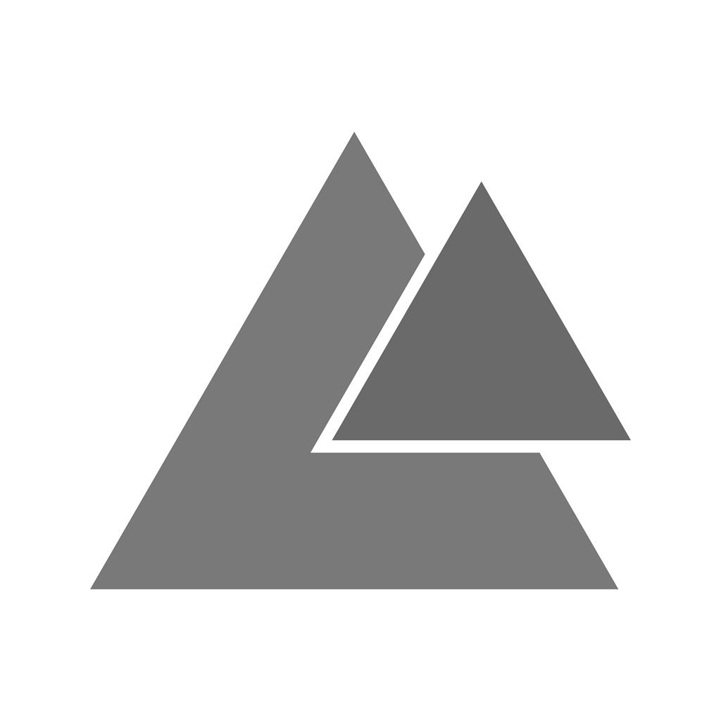 Two Triangles Greyscale Icon - IconBunny