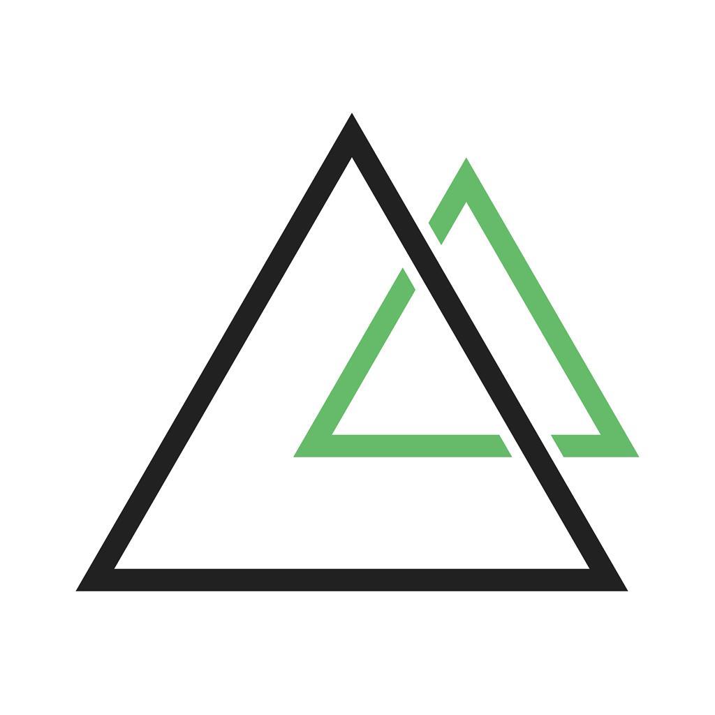 Two Triangles Line Green Black Icon - IconBunny