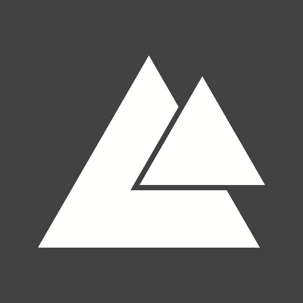 Two Triangles Glyph Inverted Icon - IconBunny