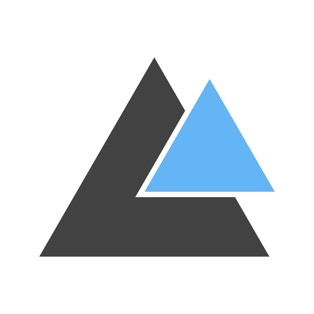 Two Triangles Blue Black Icon - IconBunny
