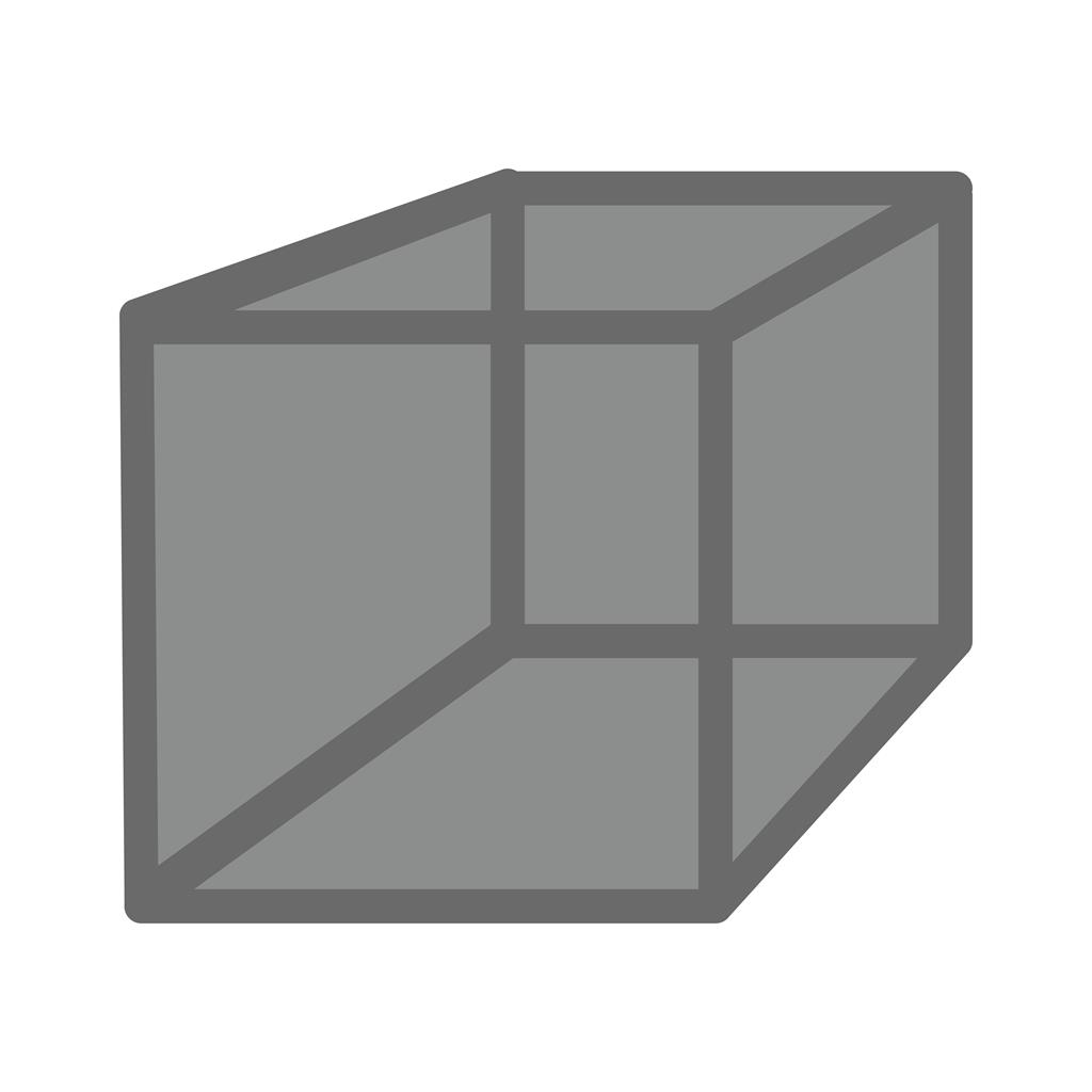Cuboid Greyscale Icon - IconBunny