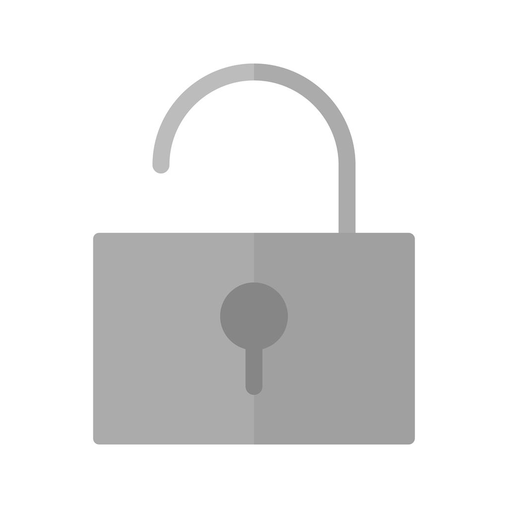 Unlock Greyscale Icon - IconBunny