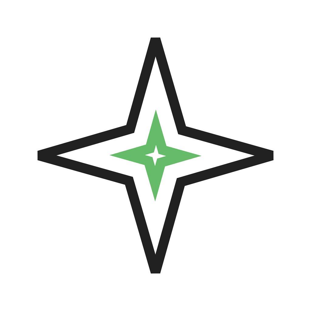 Star II Line Green Black Icon - IconBunny