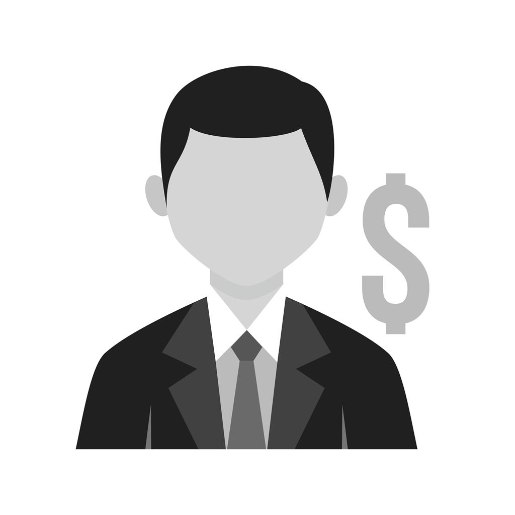 Banker Greyscale Icon - IconBunny