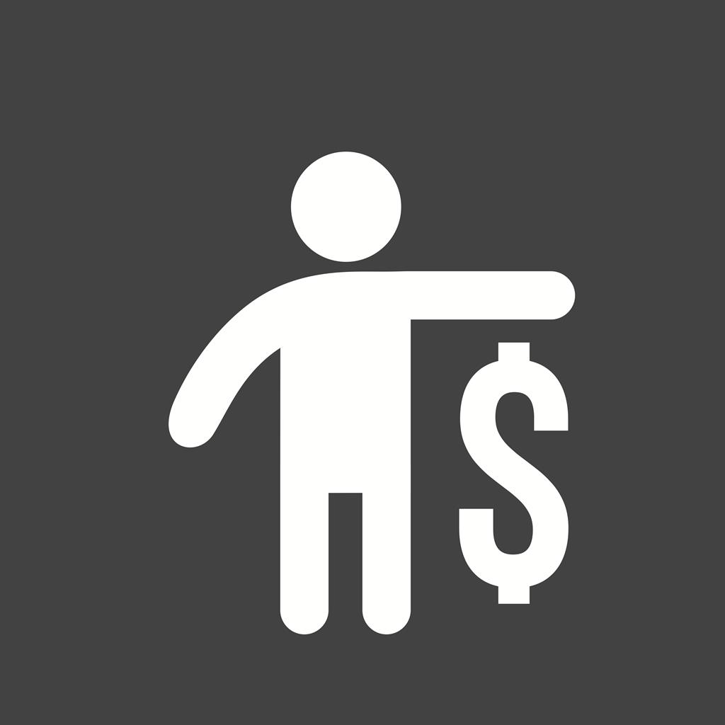 Banker Glyph Inverted Icon - IconBunny