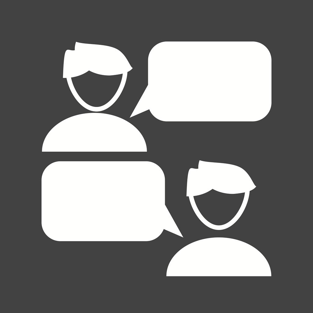 Chatting Glyph Inverted Icon - IconBunny