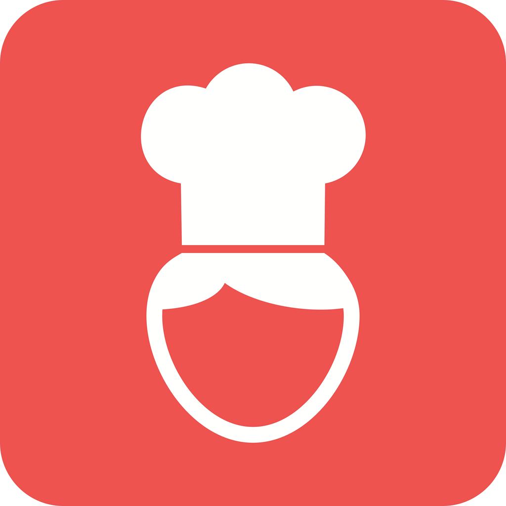Chef Flat Round Corner Icon - IconBunny