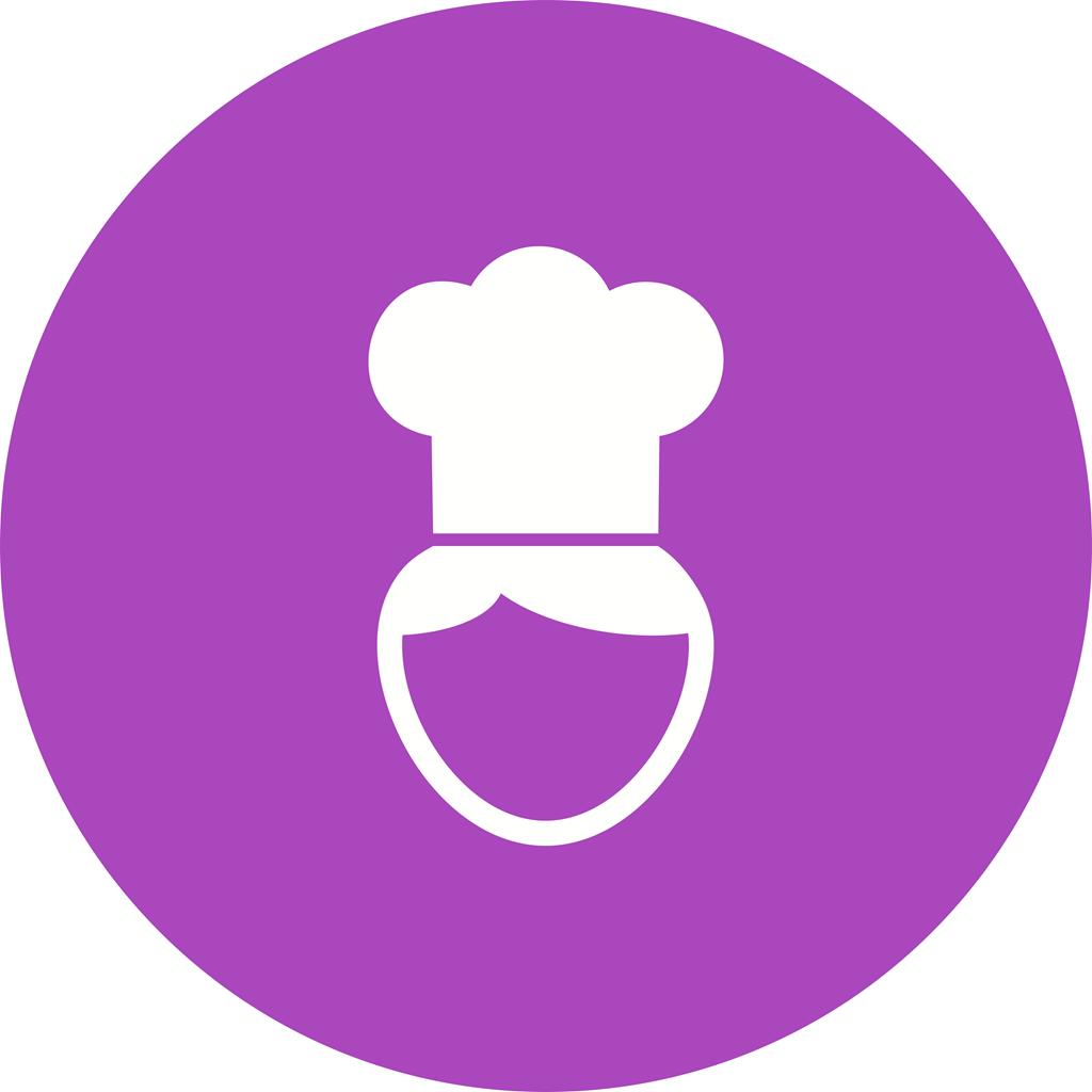 Chef Flat Round Icon - IconBunny