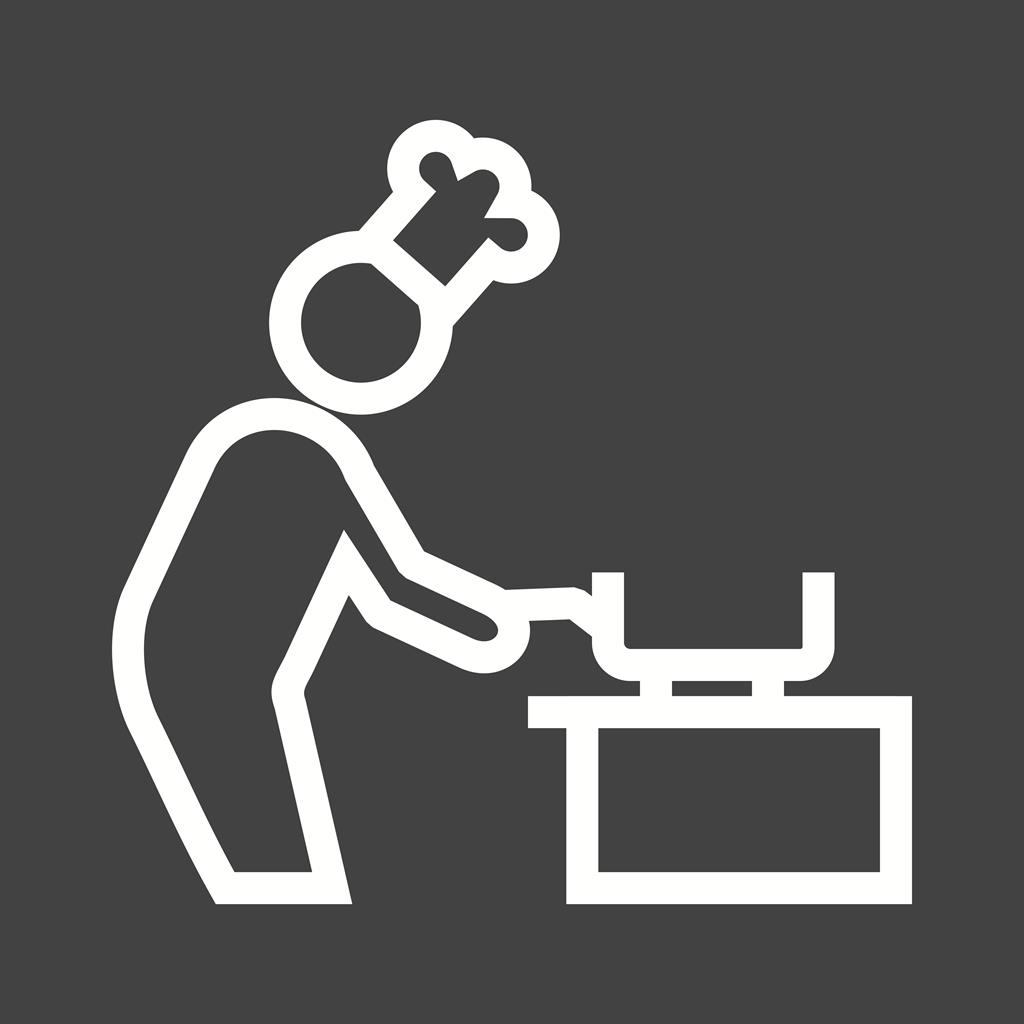 Cooking Line Inverted Icon - IconBunny