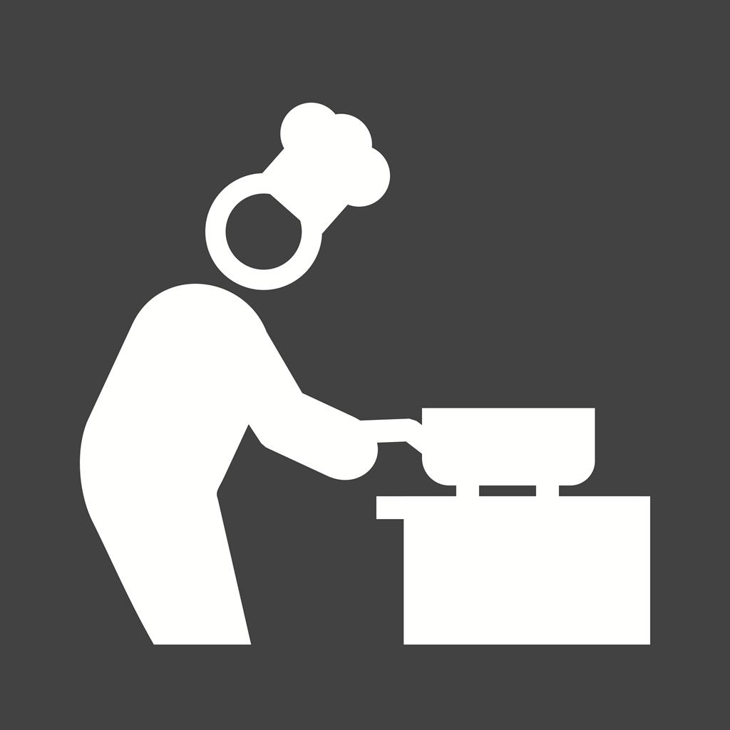 Cooking Glyph Inverted Icon - IconBunny