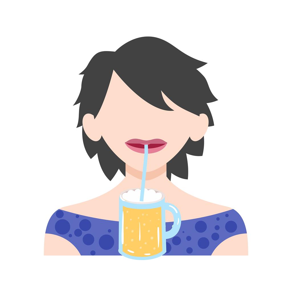 Drinking Flat Multicolor Icon - IconBunny