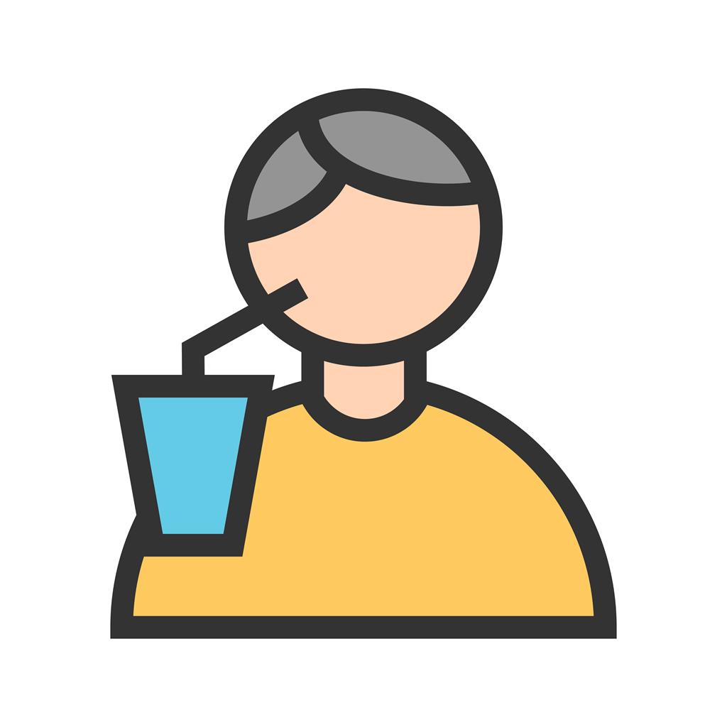Drinking Line Filled Icon - IconBunny
