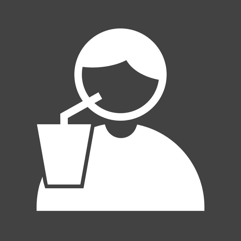 Drinking Glyph Inverted Icon - IconBunny
