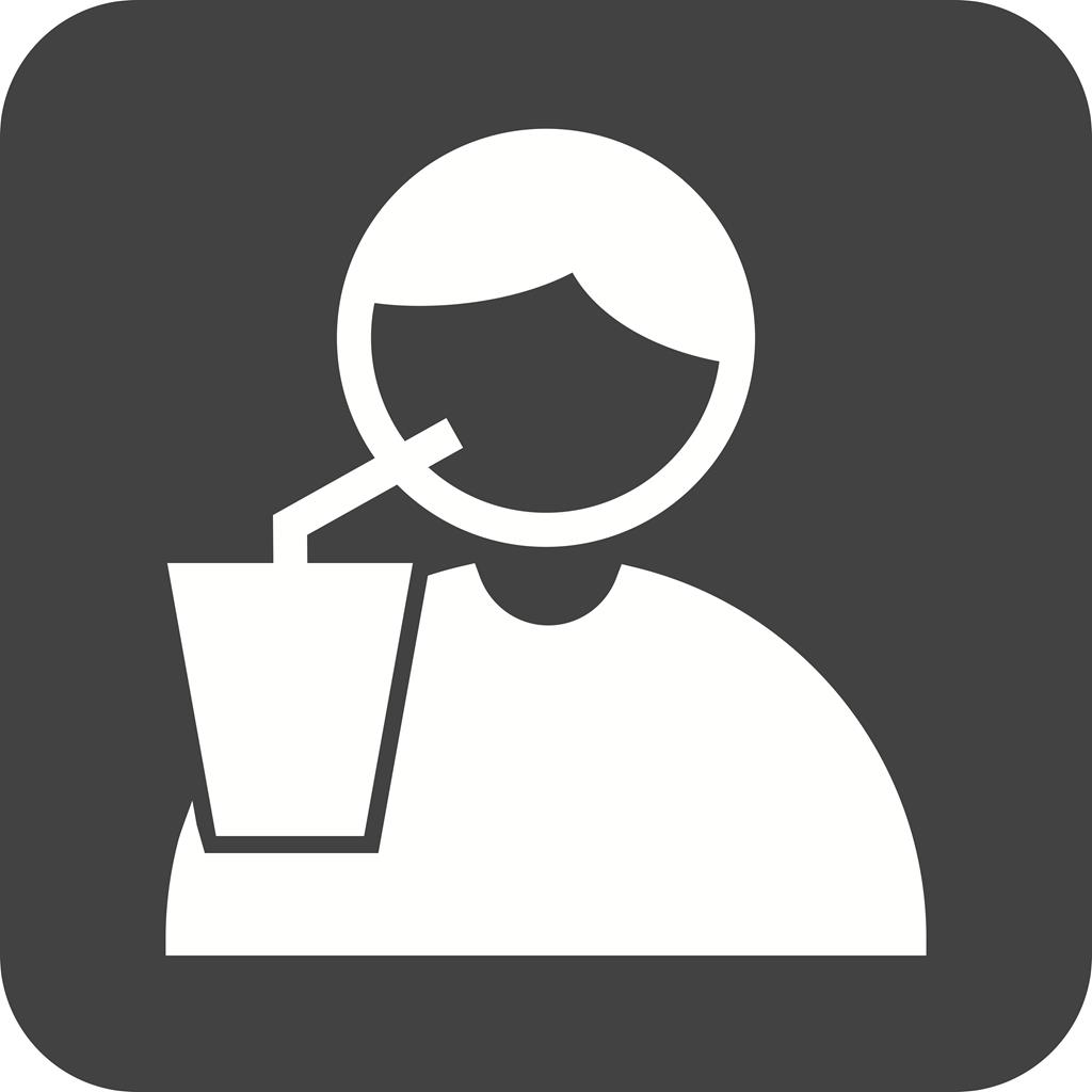 Drinking Flat Round Corner Icon - IconBunny