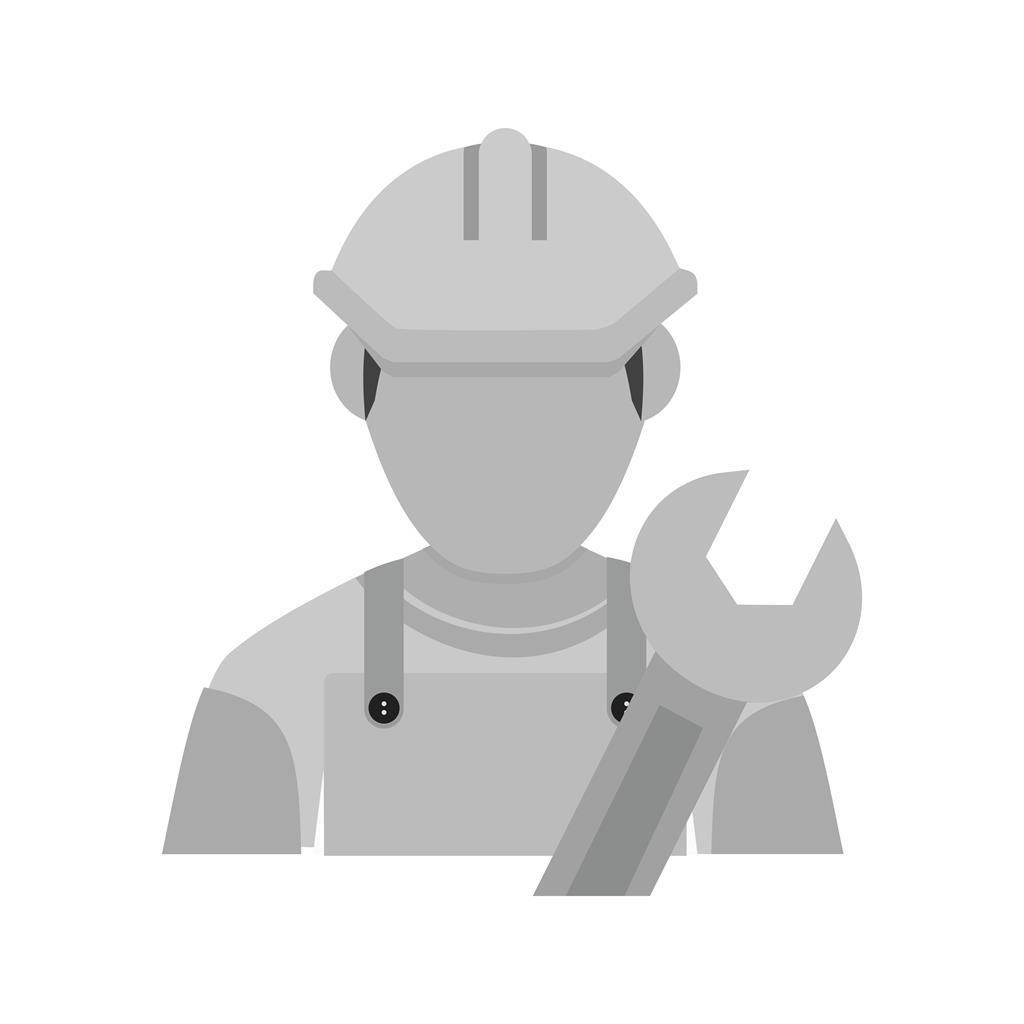 Engineer Greyscale Icon - IconBunny