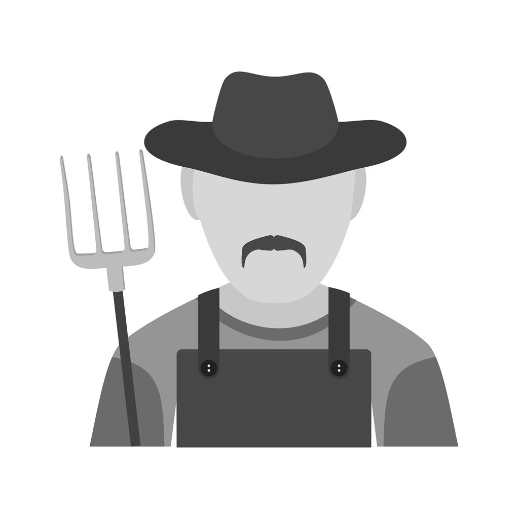 Farmer Greyscale Icon - IconBunny