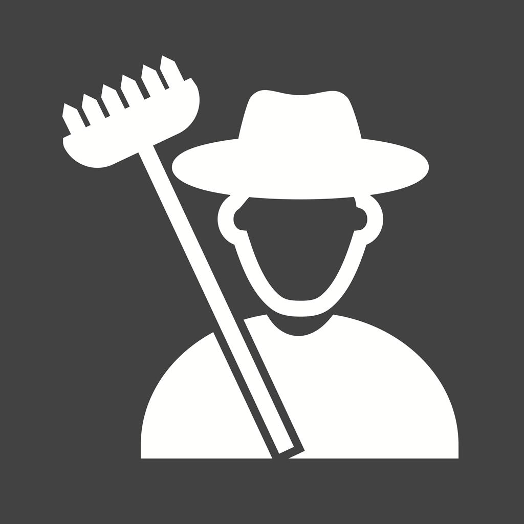 Farmer Glyph Inverted Icon - IconBunny