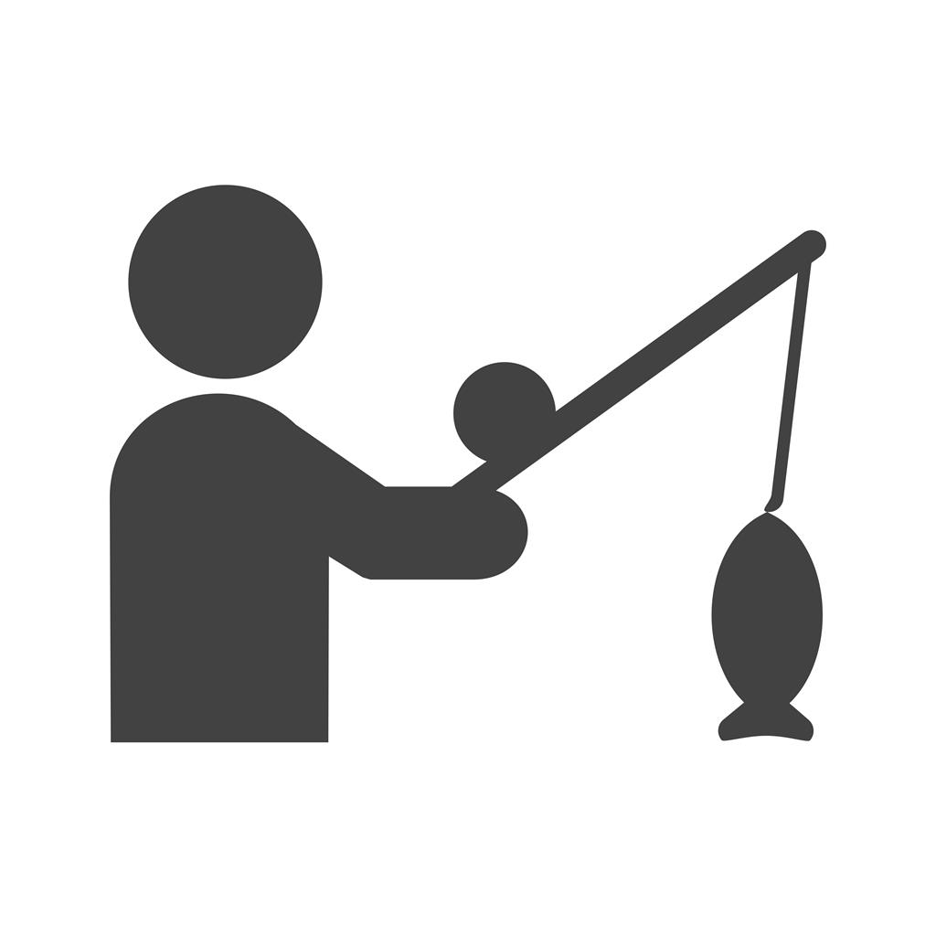 Fishing Glyph Icon - IconBunny