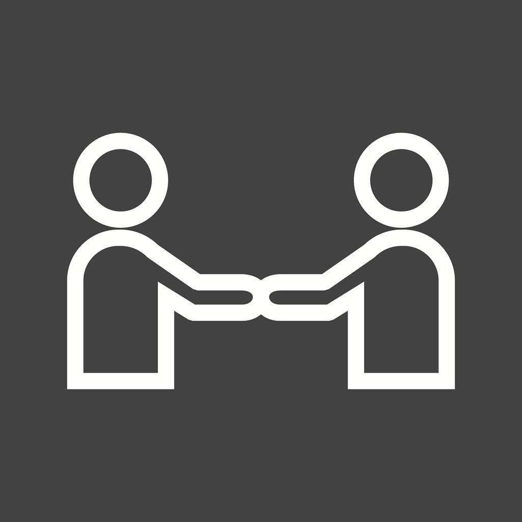 Handshake Line Inverted Icon - IconBunny
