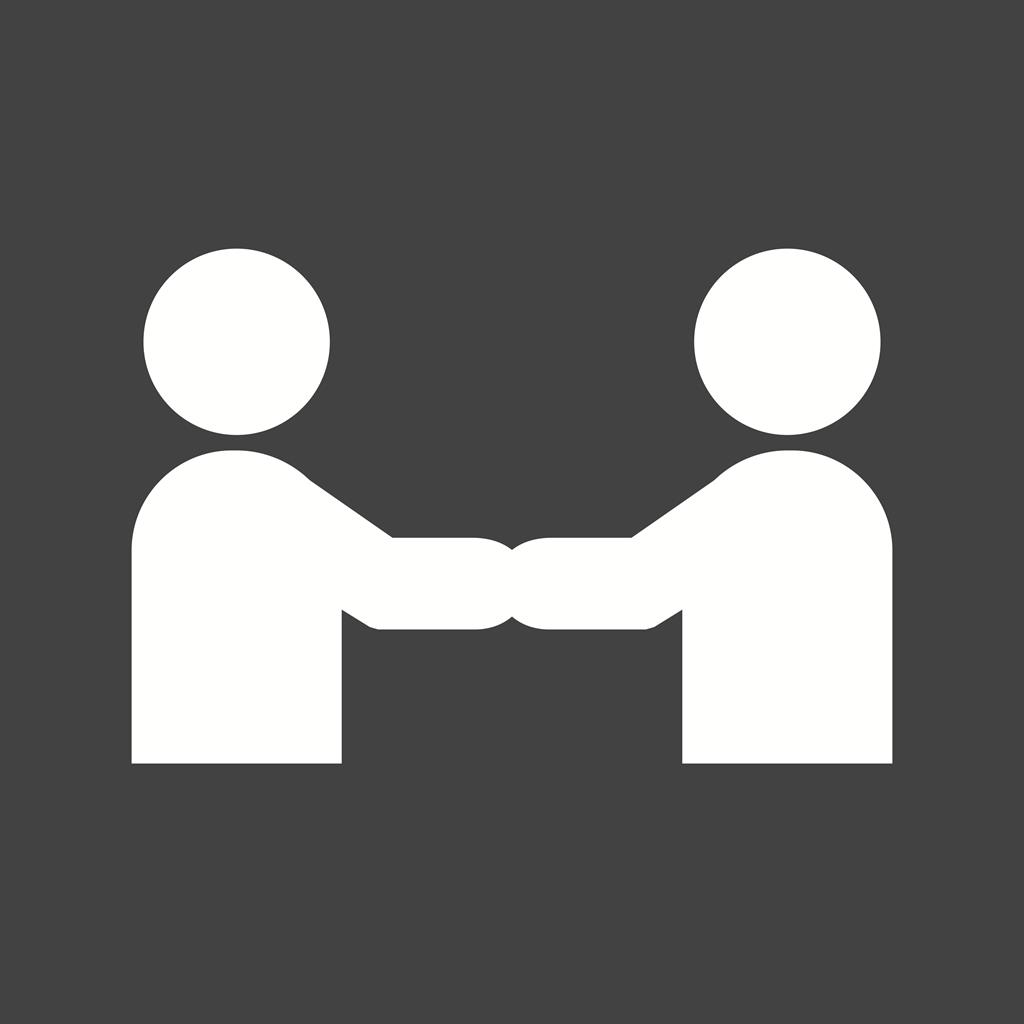 Handshake Glyph Inverted Icon - IconBunny