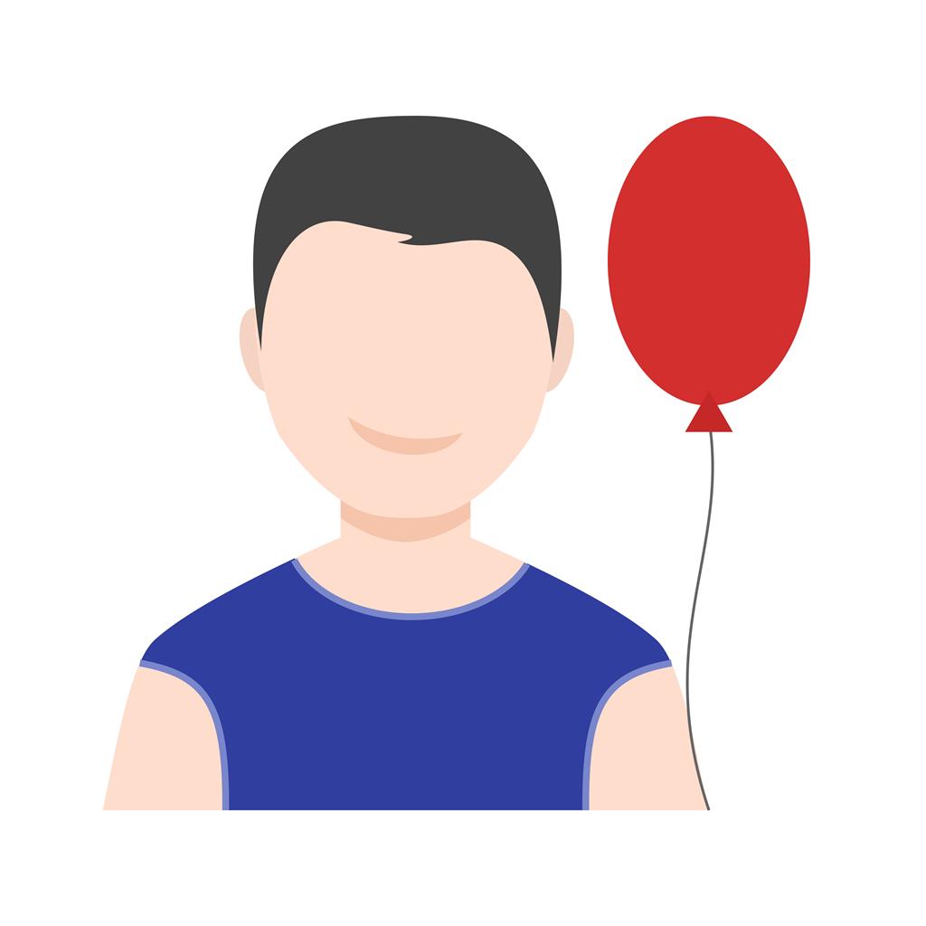 Holding balloons Flat Multicolor Icon - IconBunny