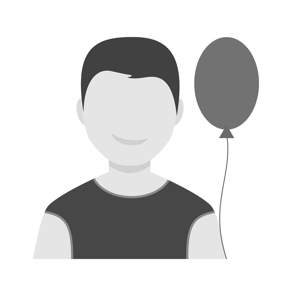 Holding balloons Greyscale Icon - IconBunny