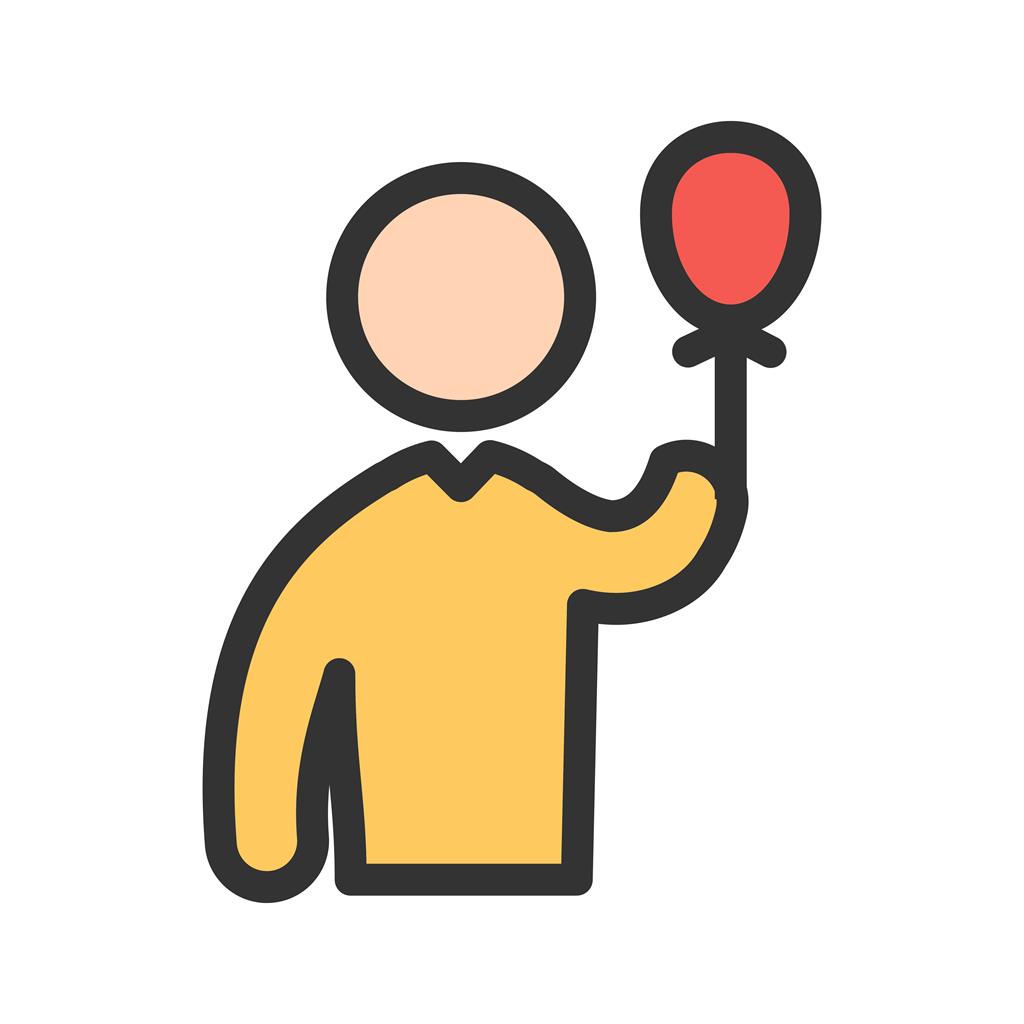 Holding balloons Line Filled Icon - IconBunny