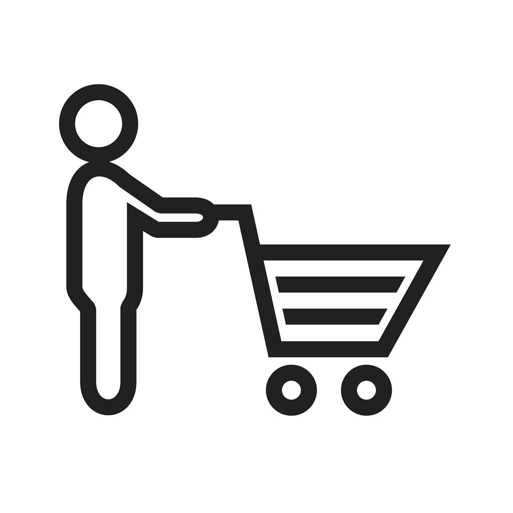 Holding cart Line Icon - IconBunny