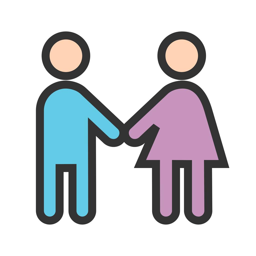 Holding hands Line Filled Icon - IconBunny
