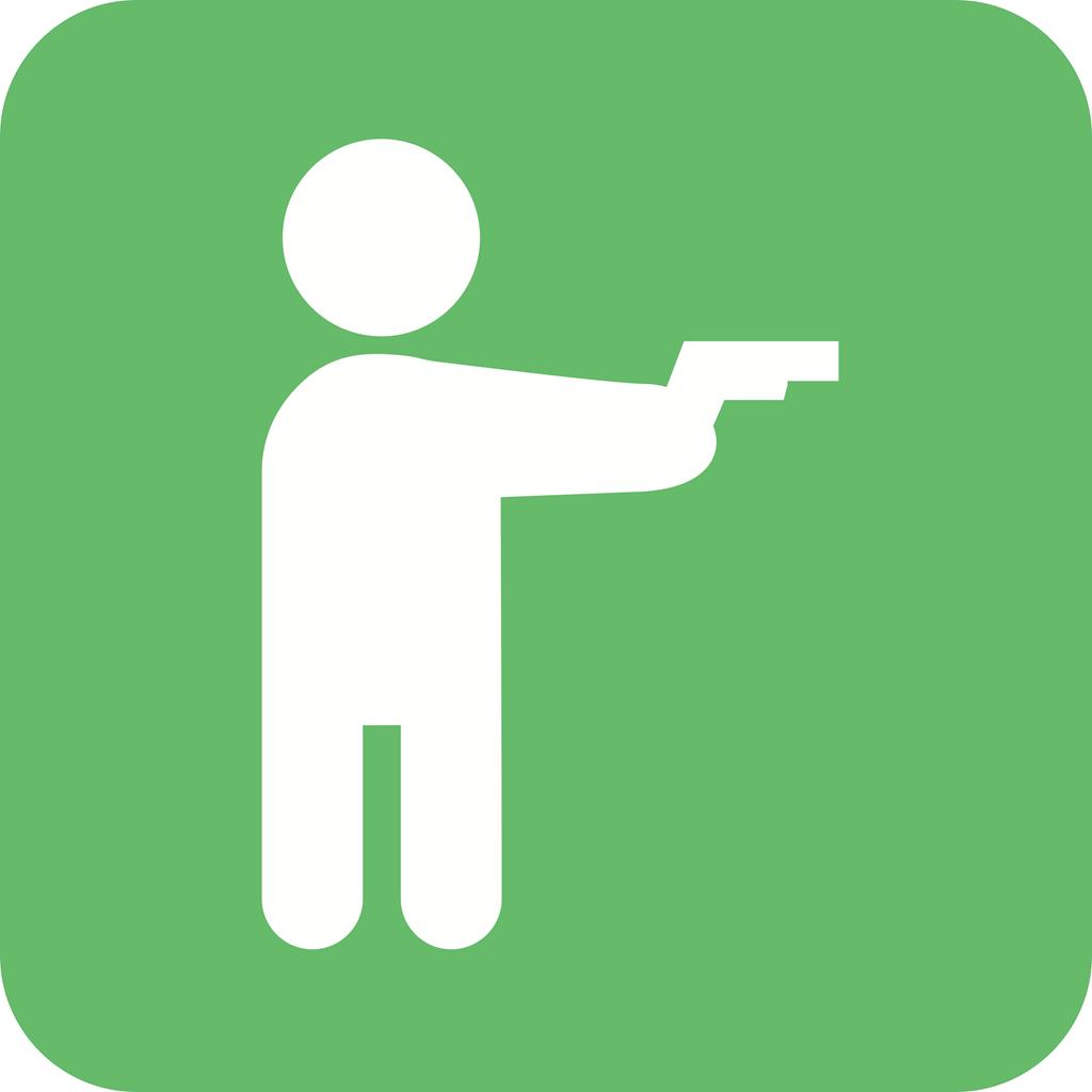 Holding pistol Flat Round Corner Icon - IconBunny