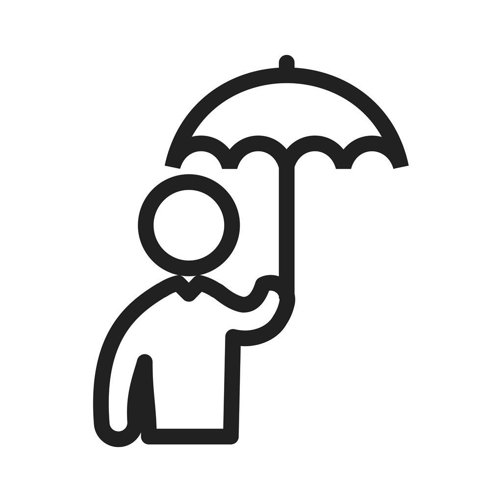 Holding umbrella Line Icon - IconBunny