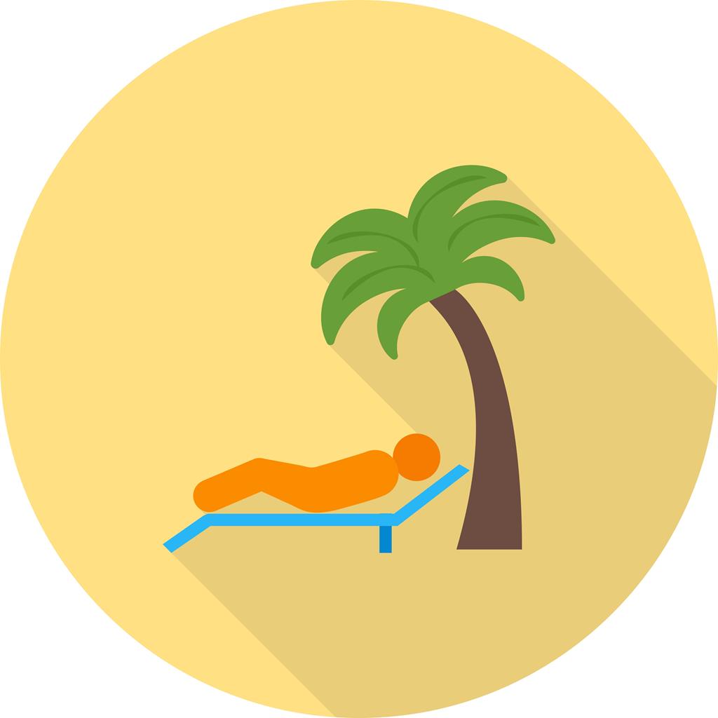 Lying on beach Flat Shadowed Icon - IconBunny