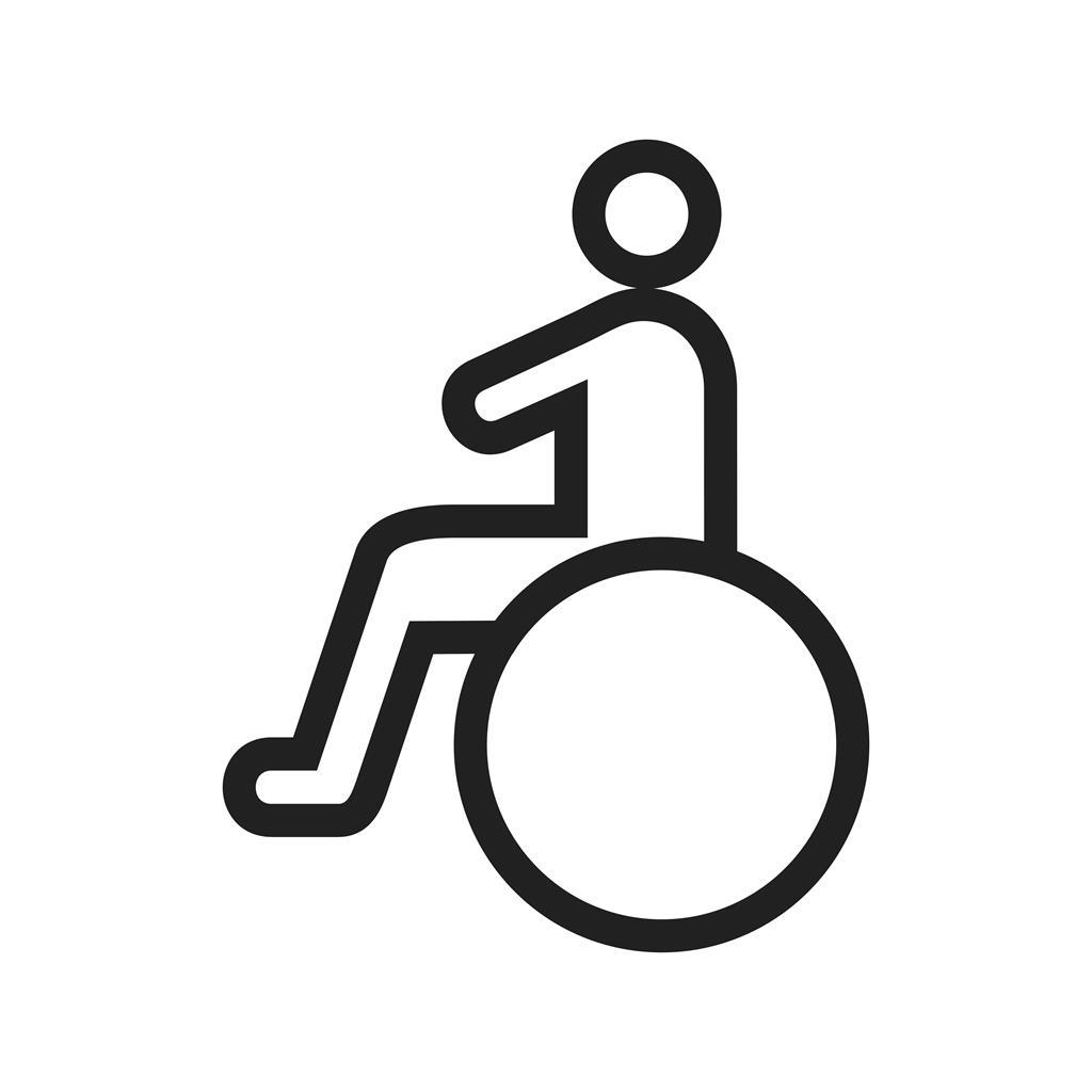 Sitting on wheelchair Line Icon - IconBunny