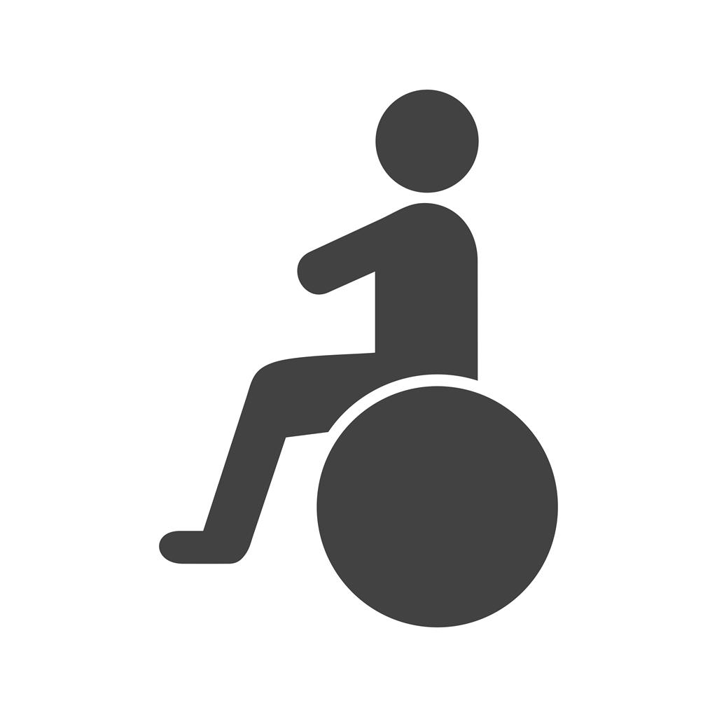Sitting on wheelchair Glyph Icon - IconBunny