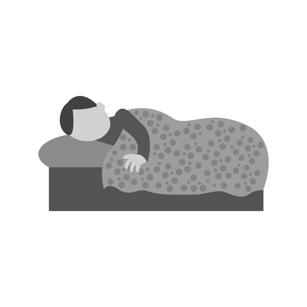 Sleeping Greyscale Icon - IconBunny