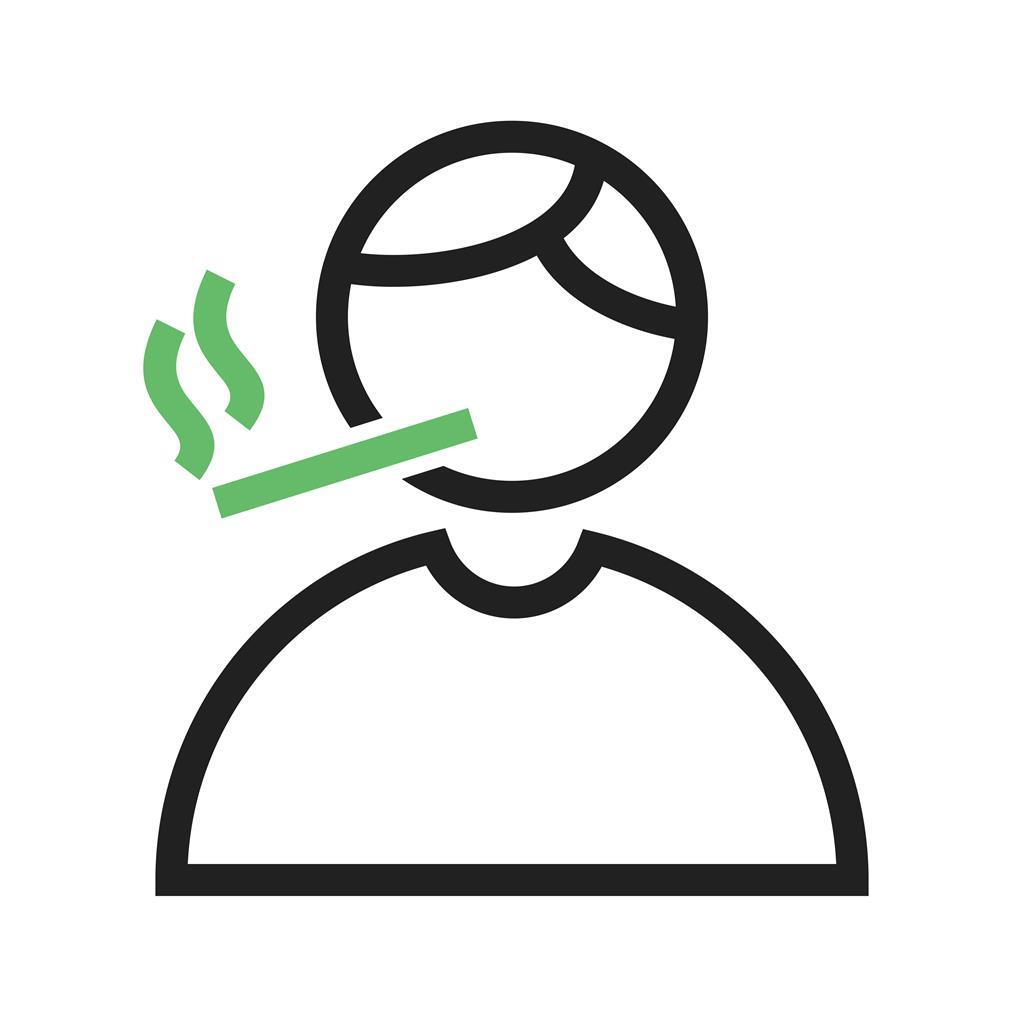 Smoking Line Green Black Icon - IconBunny