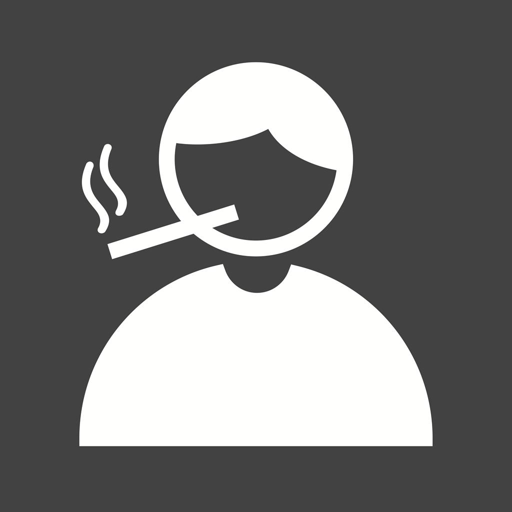 Smoking Glyph Inverted Icon - IconBunny